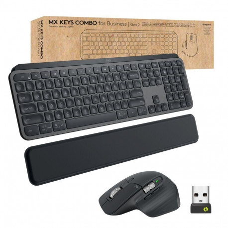Logitech Master MX Keys Combo for Bussiness keyboard Mouse included Office RF Wireless + Bluetooth Q