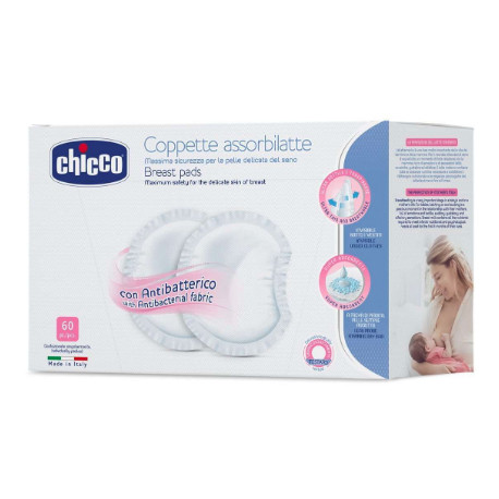 CHICCO Антибактериальные подушечки для кормящих мам, 60шт