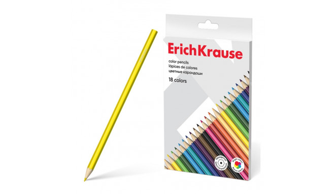 Hexagonal color pencils ErichKrause, 18 colors (in carton box with hanger 18 pcs)