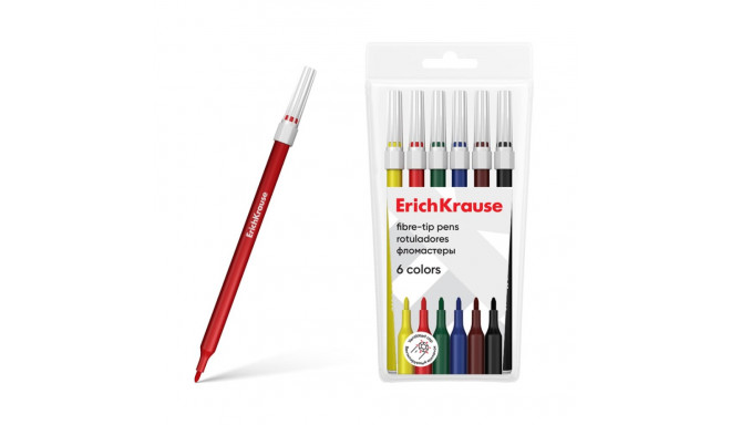 Fibre tip pens ErichKrause light 12 colors (in PVC pouch with hanger 12 pcs)