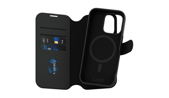 Kaardivahega mobiiliümbris PanzerGlass iPhone 16 Pro Wallet Tango 2in1 MagSafe, must