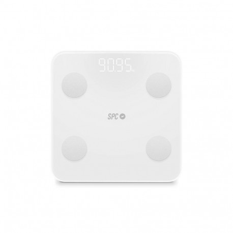 Digital Bathroom Scales SPC Internet ATENEA FIT 3 White Tempered Glass 180 kg 50 x 50 x 28 cm