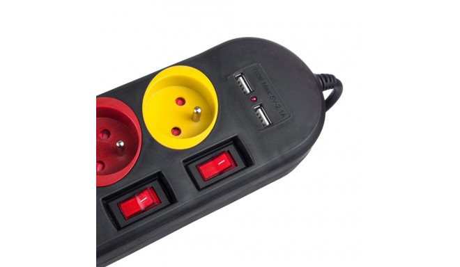 4-socket plugboard with power switch MacLean MCE229B (1,5 m)