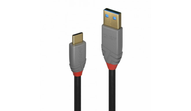 USB A to USB C Cable LINDY 36910 50 cm Black