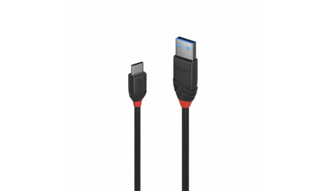 USB A - USB C Kaabel LINDY 36915 50 cm Must