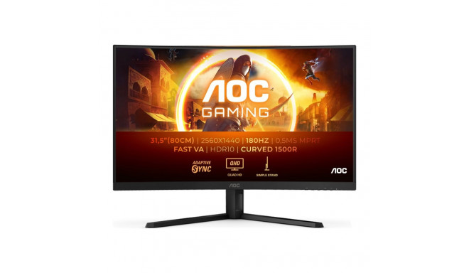 AOC CQ32G4VE 31,5" VA QHD 16:9 180 Hz 1 ms 2560 x 1440 pikslit 300 cd/m² 2 HDMI-porti monitor