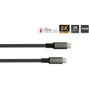 "GoodConnections USB-C 4.0 (ST-ST) 0,5m Anschlusskabel Textilmantel 100W 8K 30Hz Anthrazit"