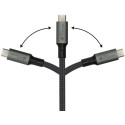 "GoodConnections USB-C 4.0 (ST-ST) 0,5m Anschlusskabel Textilmantel 100W 8K 30Hz Anthrazit"