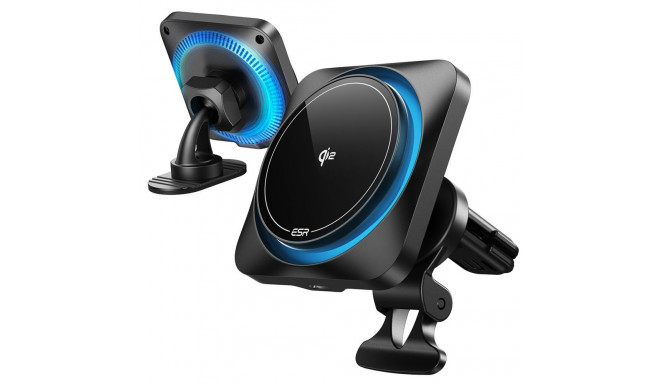 ESR HALOLOCK CRYOBOOST MAGNETIC MAGSAFE DASHBOARD & VENT CAR MOUNT WIRELESS CHARGER QI2 15W FROSTED 