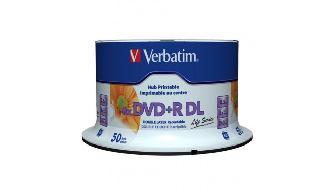 DVD+R Verbatim 8,5GB 50pcs 8x wide printable surface