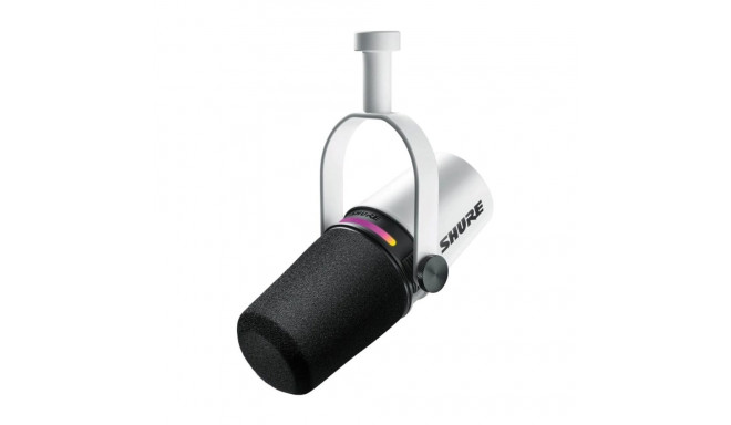 Shure MV7+-W valge kõne-/vokaalmikrofon XLR/USB-C ühendusega