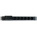 Techly I-CASE STRIP-16SH power distribution unit (PDU) 6 AC outlet(s) 1.5U Black, Silver