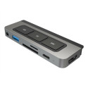 HYPER HD449 laptop dock/port replicator Grey