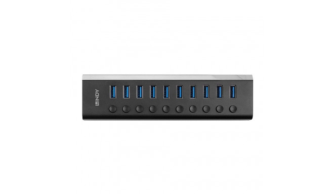 Lindy 10-portiline USB 3.0 jaotur sisse/välja lülititega