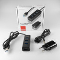 Axagon HUE-S2BP interface hub USB 3.2 Gen 1 (3.1 Gen 1) Type-A 5000 Mbit/s Black