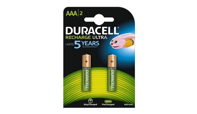 Duracell Rechargeable 800mAh HR03 AAA (LR03), 2-pack