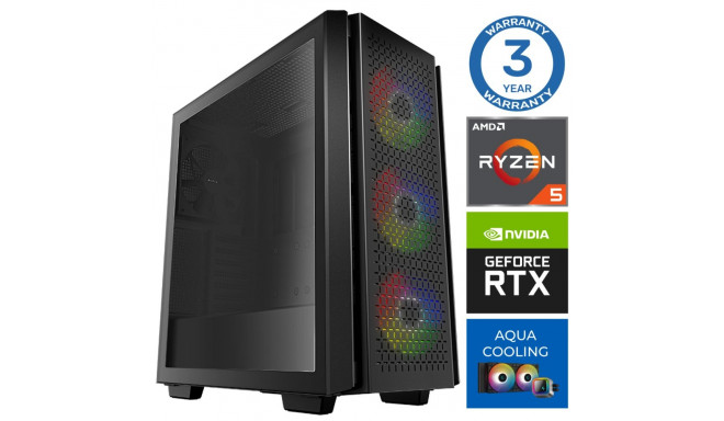 INTOP AQUA Ryzen 5 7600X 16GB DDR5 500SSD M.2 NVME+2TB RTX3050 6GB no-OS