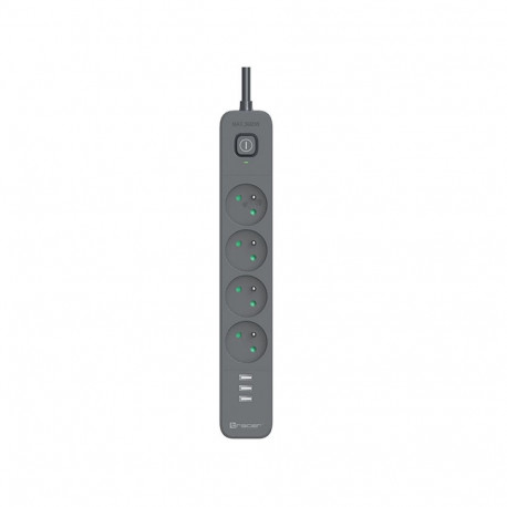 Tracer 47027 Power Line+ 1.5m (4 outlets +3x USB A, 5V 2,4A)