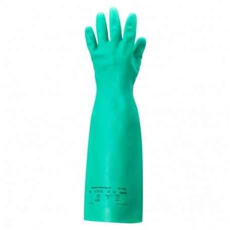 Safety chemical gloves Ansell AlphaTec® Solvex® 37-185, elbow-length, green, size 9