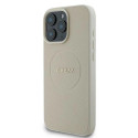 Guess Grained Ring MagSafe case for iPhone 16 Pro - beige
