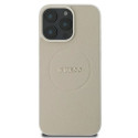 Guess Grained Ring MagSafe case for iPhone 16 Pro - beige