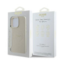 Guess Grained Ring MagSafe case for iPhone 16 Pro - beige