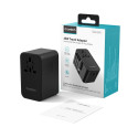 Choetech PD5021 45W EU/US/AUS/UK Travel Adapter with Built-in USB-C Cable - Black