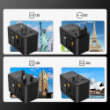 Choetech PD5021 45W EU/US/AUS/UK Travel Adapter with Built-in USB-C Cable - Black