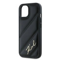 Karl Lagerfeld Diagonal Quilted Script case for iPhone 13 - black