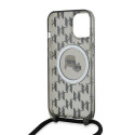 Karl Lagerfeld IML Crossbody Monogram Karl & Choupette Head MagSafe Case for iPhone 15 / 14 / 13