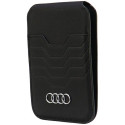 Audi Leather Wallet Card MagSafe magnetic with stand - black