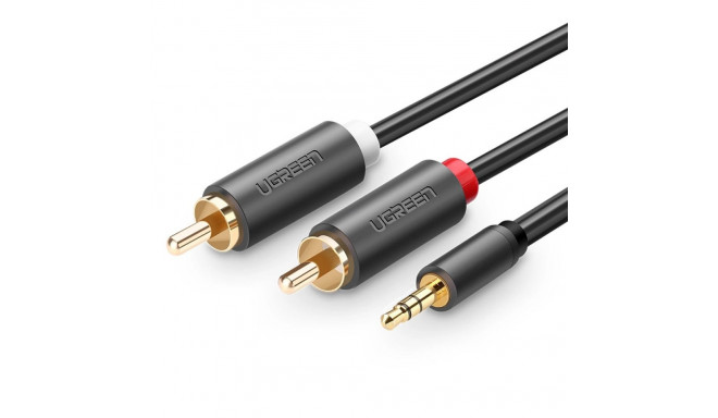 Ugreen AV102 10511 cable 3.5 mm mini jack (male) / 2RCA (male) 1.5m - gray