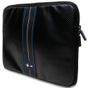 BMW Carbon & Blue Stripe sleeve for a 14" laptop - black