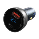 Baseus USB / USB Type C car charger 65 W 5 A SCP Quick Charge 4.0+ Power Delivery 3.0 LCD screen tra