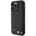 BMW Leather Carbon case for iPhone 15 Pro Max - black