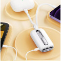 Joyroom mini powerbank 10000mAh Colorful Series 22.5W with 2 built-in USB C and Lightning cables whi