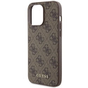 Guess 4G Metal Gold Logo case for iPhone 15 Pro Max - brown