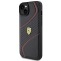 Ferrari Twist Metal Logo case for iPhone 15 Plus - black