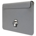 Karl Lagerfeld Saffiano Karl&Choupette case for a 16" laptop - silver