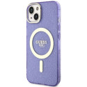 Guess Glitter Gold MagSafe case for iPhone 14 - purple