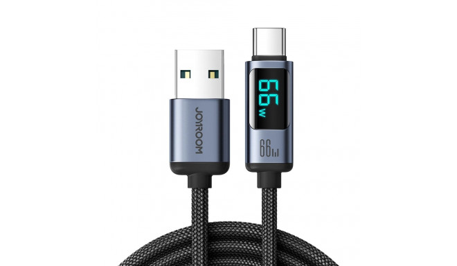 Joyroom Prism Series A16 USB-C / USB-A Cable 66W 1.2m with LED Display - Black