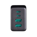 Joyroom GaN charger 67W 4 ports (2x USB, 2x USB C) black (TCG02) + USB C - USB C cable 100W 1.2m