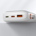 Baseus Qpow power bank 10000mAh built-in USB Type-C cable 22.5W Quick Charge SCP AFC FCP white (PPQD