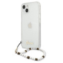 Guess GUHCP13SKPSWH iPhone 13 mini 5.4" Transparent hardcase White Pearl