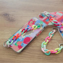 Color Chain Case gel flexible elastic case cover with a chain pendant for Samsung Galaxy S21+ 5G (S2