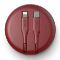 MFi Uniq Halo USB-C / Lightning 18W nylon coiled cable 1.2m - red