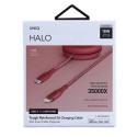 MFi Uniq Halo USB-C / Lightning 18W nylon coiled cable 1.2m - red