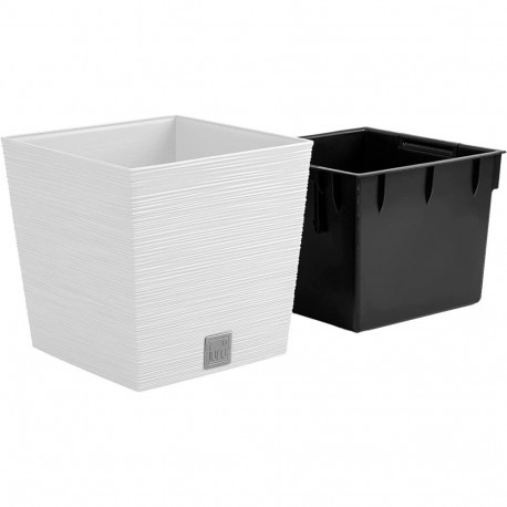 Doniczka FURU SQUARE LOW DFS240 valge