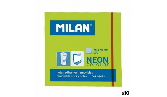 Līmlapiņas Milan Zaļš 76 x 76 mm (10 gb.)