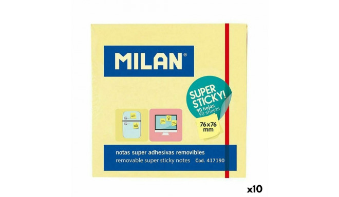 Līmlapiņas Milan Dzeltens 76 x 76 mm (10 gb.)